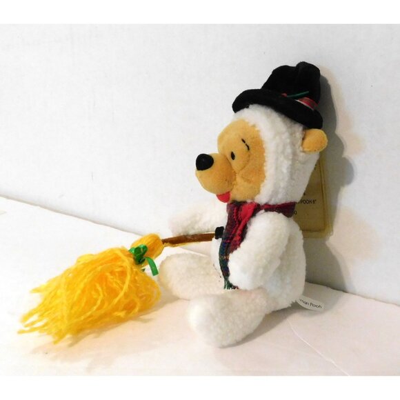 Disney Store Snowman Pooh Mini Bean Bag Plush 8" Christmas Holidays - Picture 5 of 6